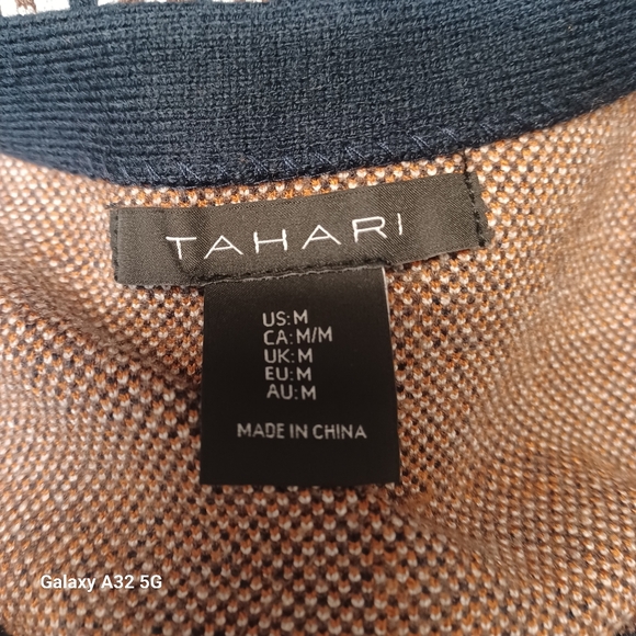 Tahari Brown and White Textured Cardigan Size M - Picture 14 of 15